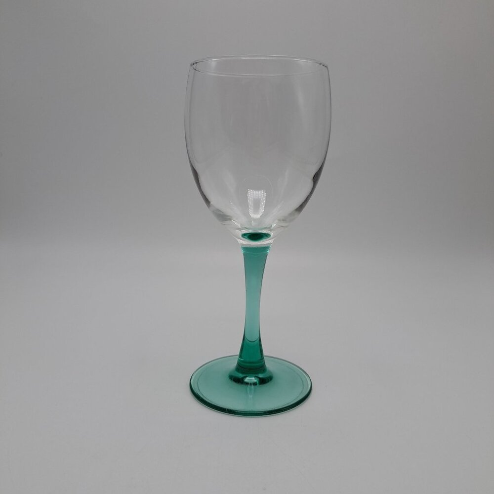 Luminarc Green Stem Glass Goblet Elegant Clear Glassware France